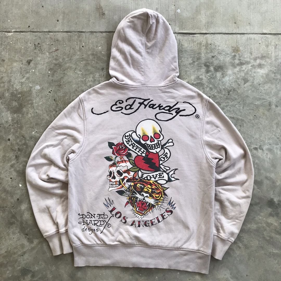 Don Ed Hardy design by Christian Audigier hoodie full zip Men s