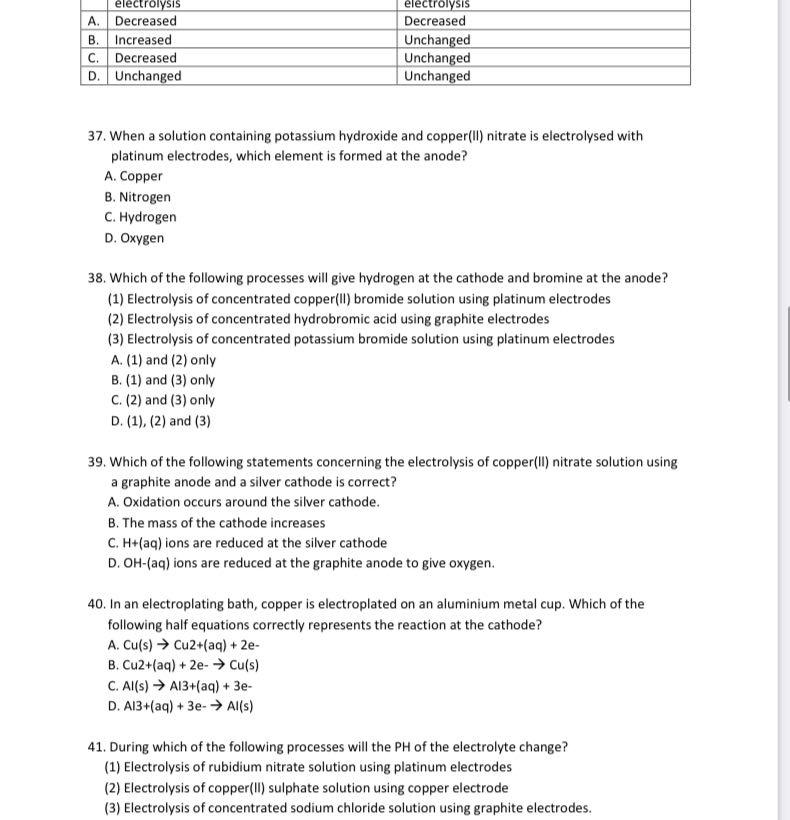 DSECHEMRedox Reaction MCQ (Part 2), 興趣及遊戲, 書本 & 文具, 教科書 Carousell