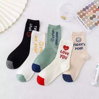 E-shop: Korean Fashion Socks Mid Cut Socks Unisex Cotton Socks