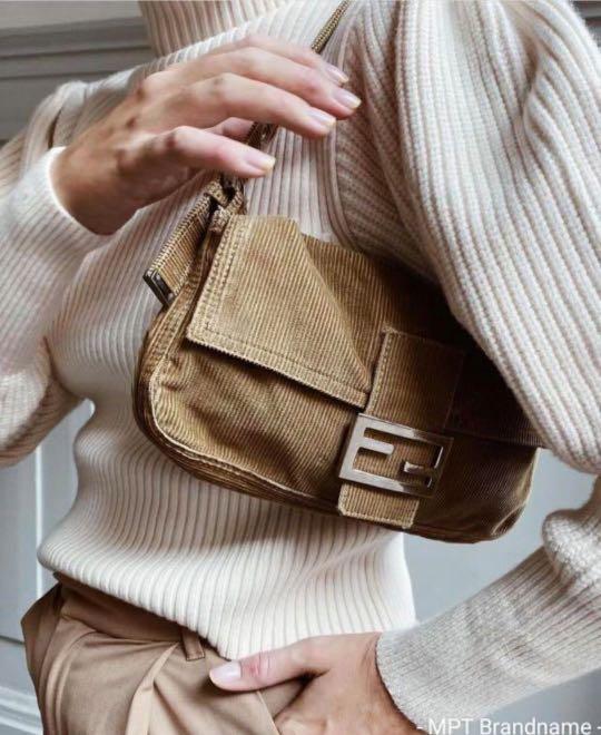 Fendi shop corduroy baguette