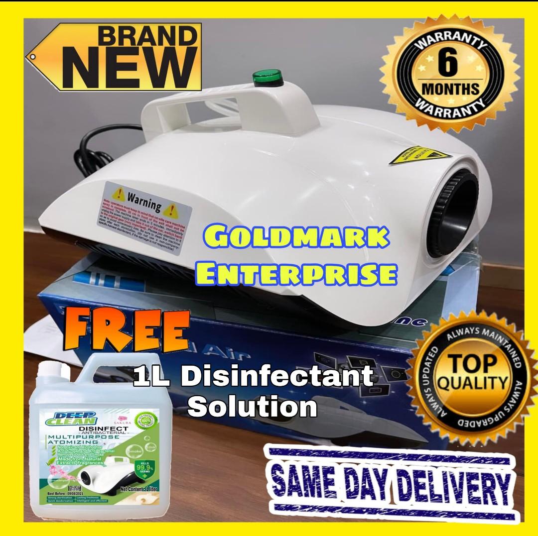 Fog Machine Disinfectant (Category: Air Purifiers & Dehumidifiers) located in Manila. Submitted by emil_online_shop (Listing ID 1151609278, Image 1). Description: Fog machine 1500watts with free 1 liter Disinfectant fog Solution FOG MACHINE DISINFECTION 1500w Specifications Item description: auto household spray disinfection machine Color: white Voltage: AC220V Rated power 1500w Suitable for: auto, home, hotel, entertainment venues, wedding perfo