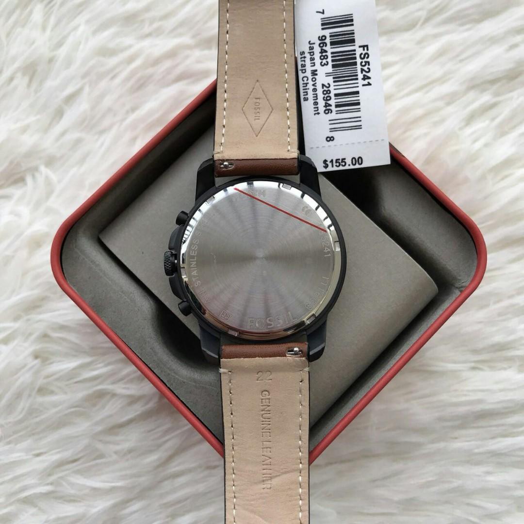 Fossil Original FS5241 GRANT CHRONOGRAPH LUGGAGE LEATHER WATCH