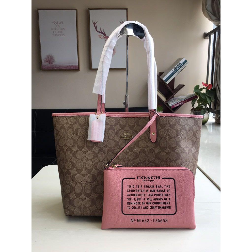 Coach reversible tote pink outlet