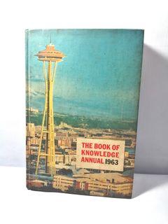Grolier's THE BOOK OF KNOWLEDGE ANNUAL 1963 Hardbound Reference Book, Vintage and Collectible