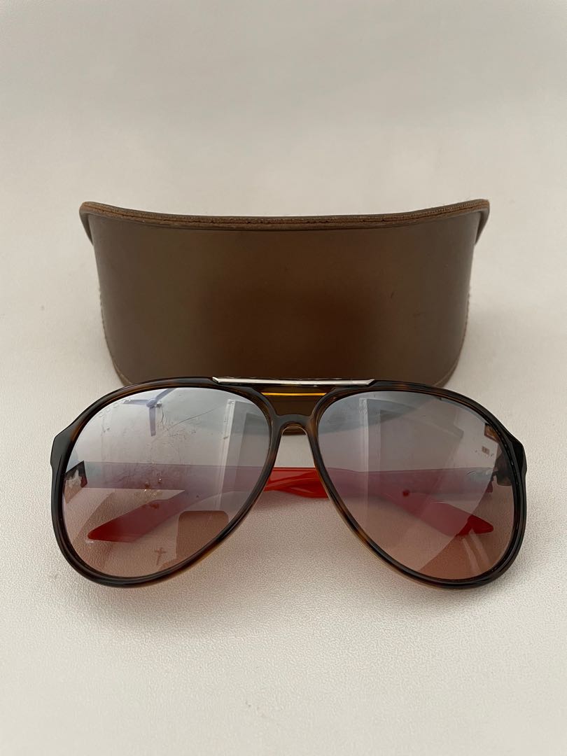 Gucci aviator sunglasses brown clearance