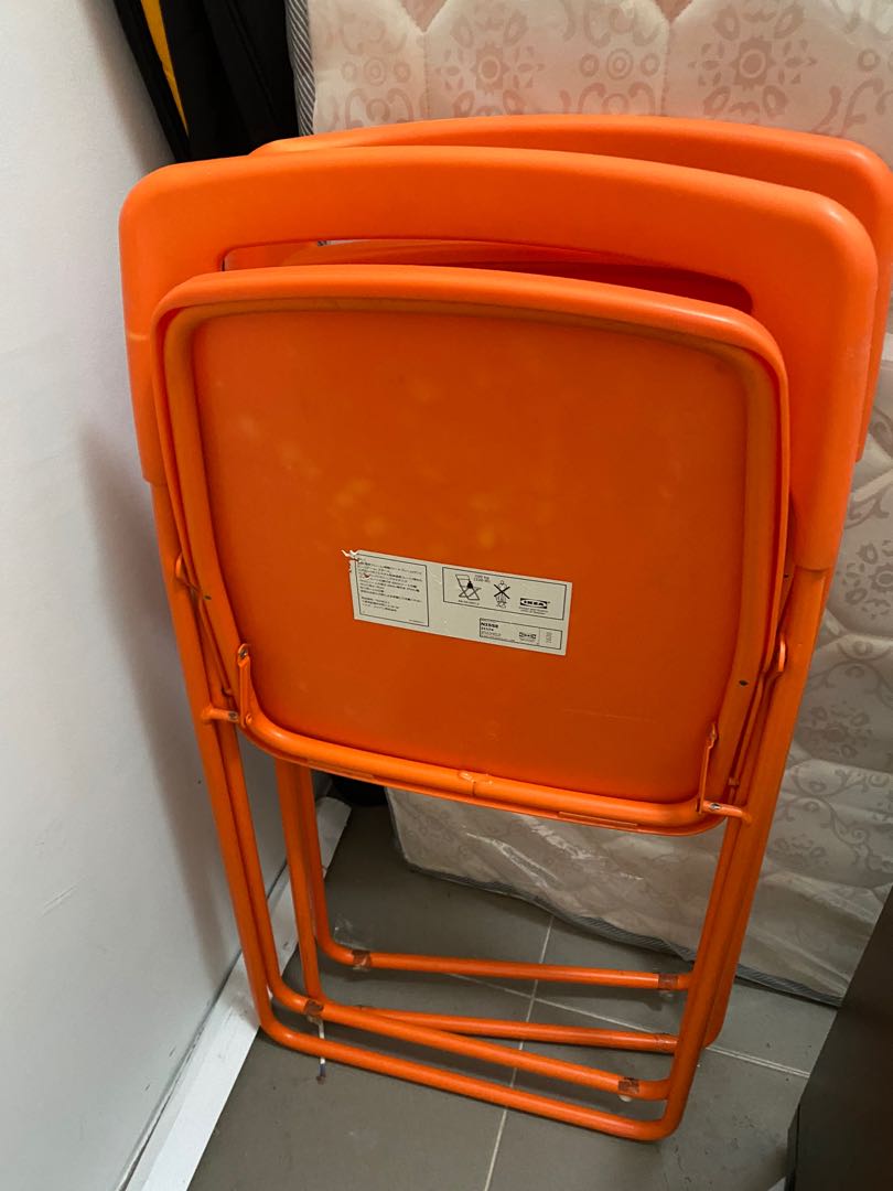 IKEA orange color chair, Furniture & Home Living, Furniture, Chairs on