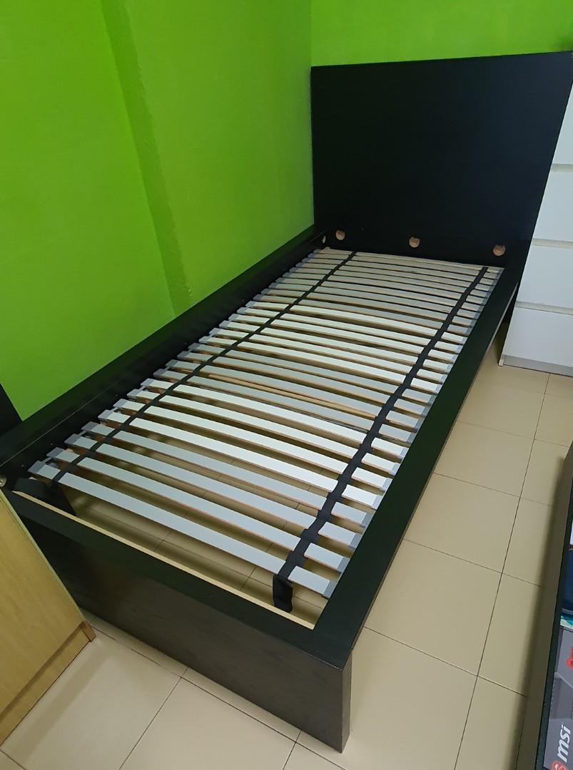 Ikea single bed frame (MALM), Furniture & Home Living, Furniture, Bed
