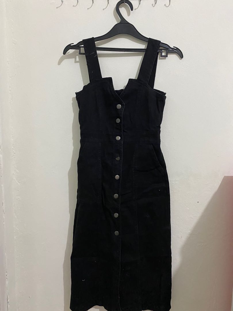 JEANS BLACK DRESS, Fesyen Wanita 