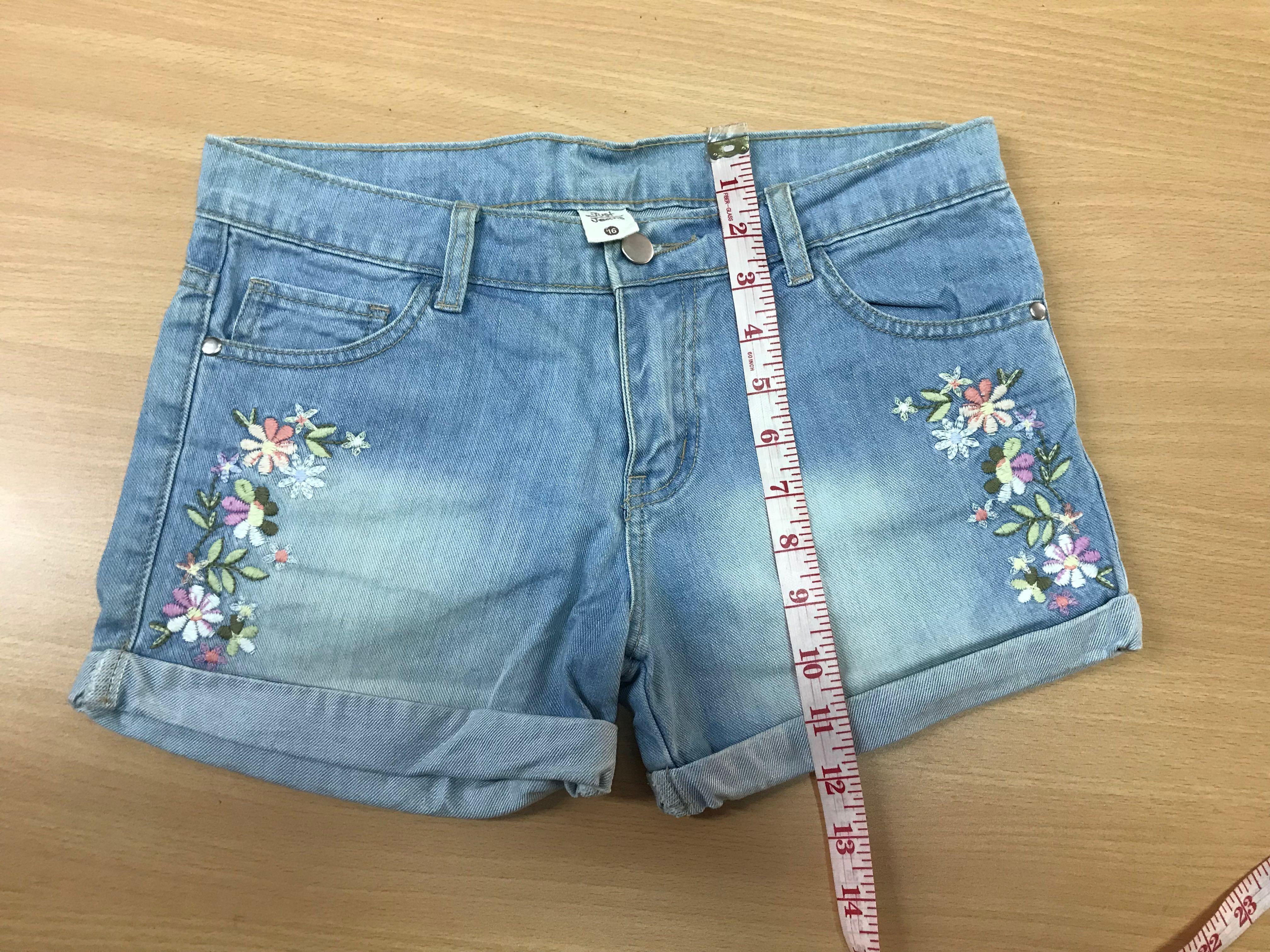 Jeans Maong Floral Teens Womens Shorts 
