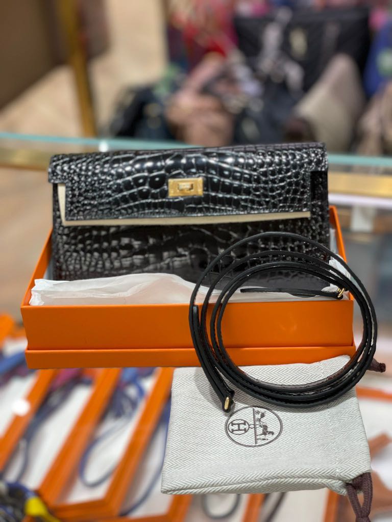 Hermes kelly wallet crocodile sales