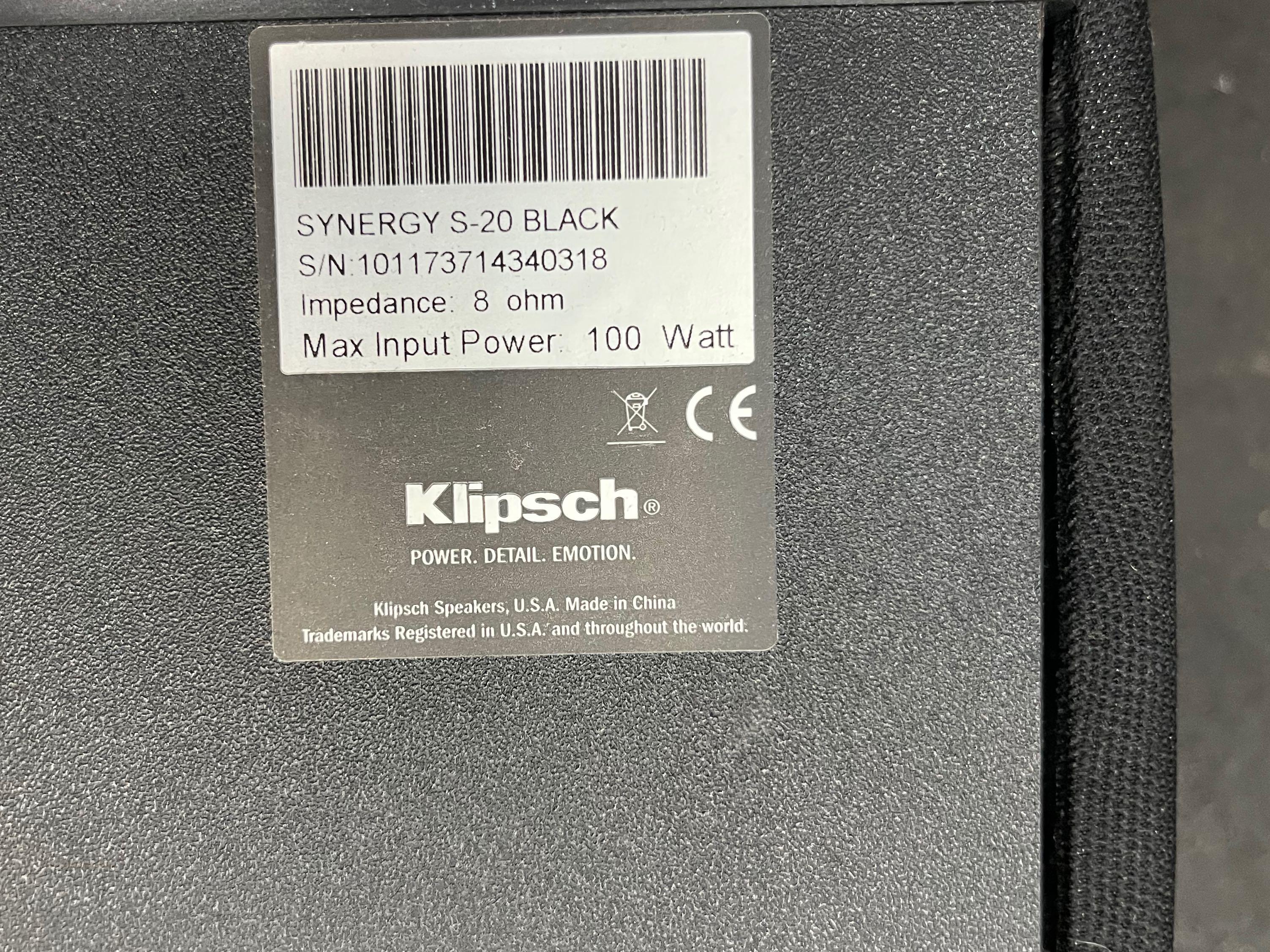 Klipsch sales synergy s20