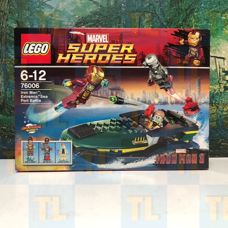 lego iron man 3 extremis sea port battle