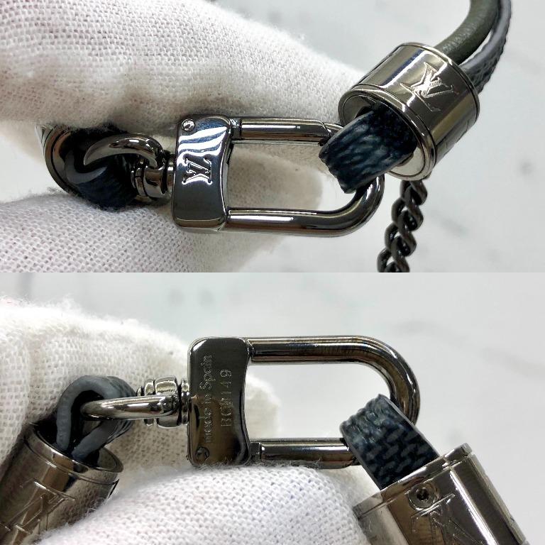 Louis Vuitton LV Treble Bracelet Damier Graphite and Leather Gray 911821
