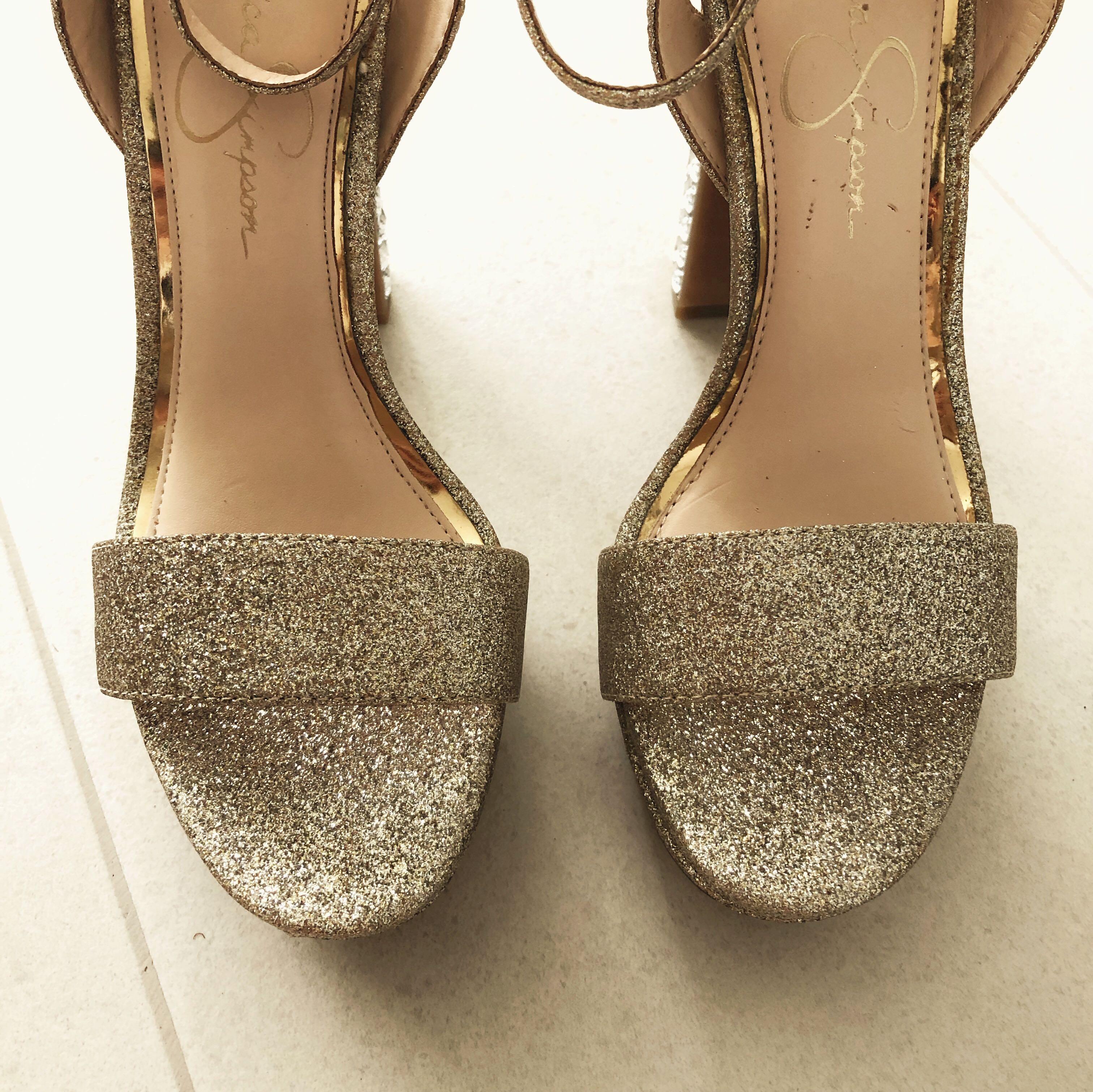 Jessica simpson glitter heels best sale