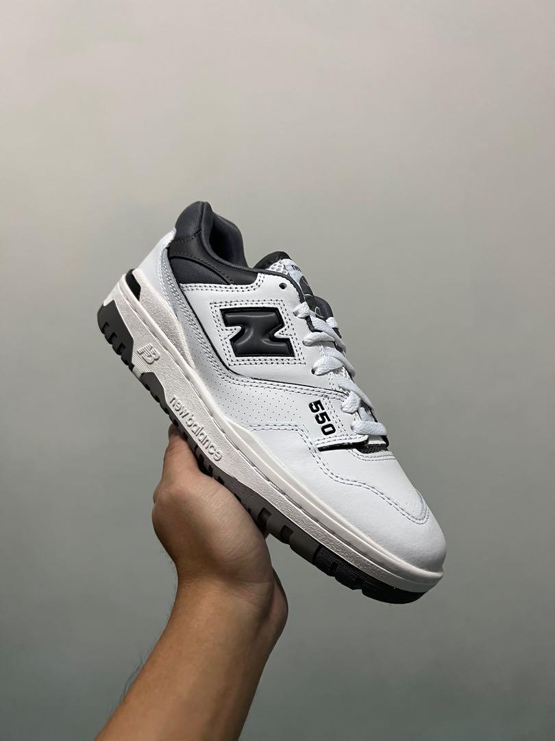 New balance bb550 castlerock grey 550 white grey Women s Fashion Footwear Sneakers on Carousell