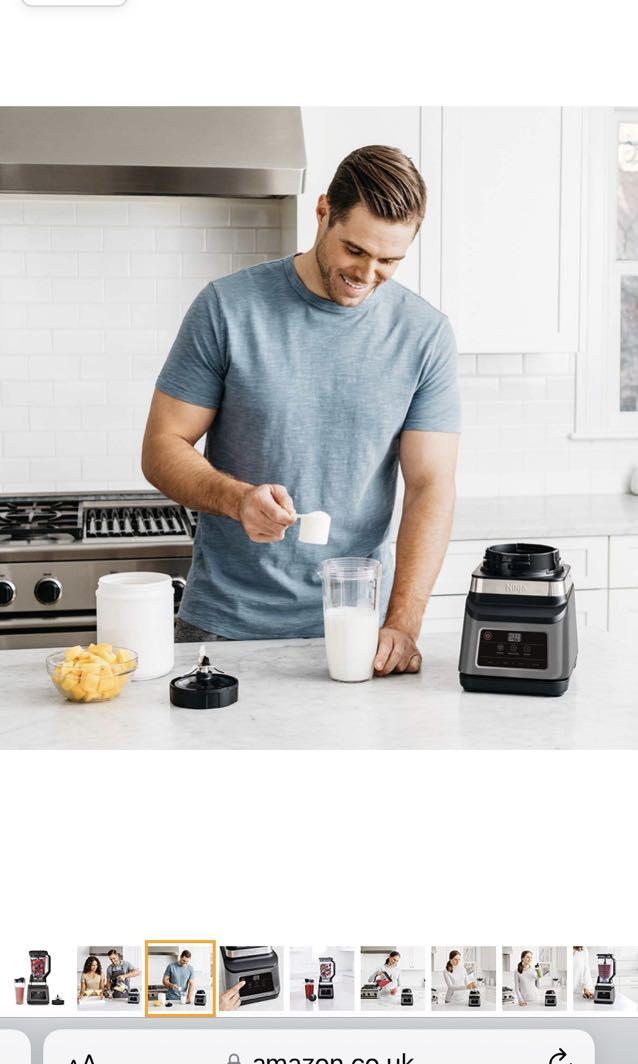 Ninja 2in1 Blender with AutoiQ (BN750UK) 1200 W, 2.1 Litre Jug, 0.7