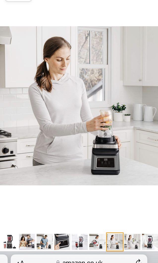 Ninja 2in1 Blender with AutoiQ (BN750UK) 1200 W, 2.1 Litre Jug, 0.7