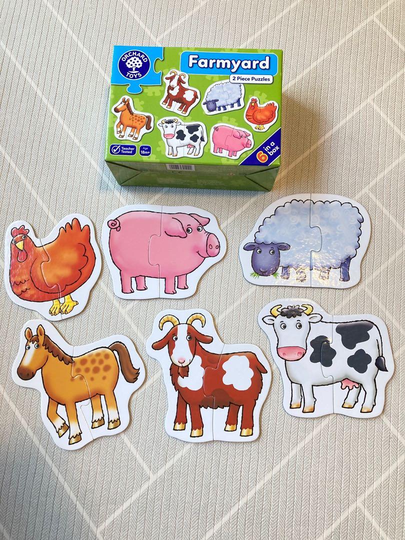 Orchard Toys Farmyard Two Piece Puzzles Jigsaw Kids Play Time Fun Game 
