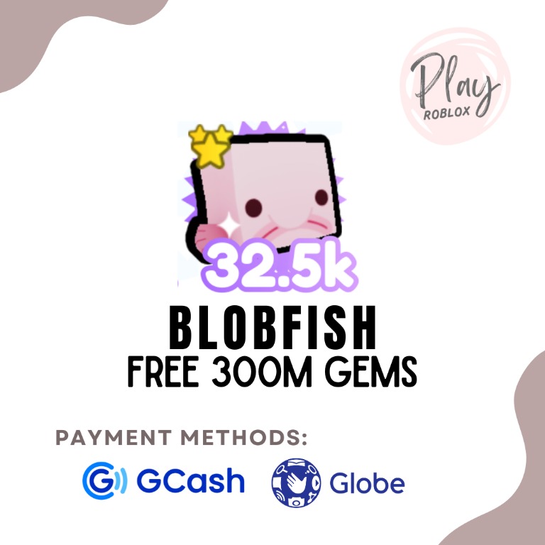Pet Simulator X Exclusive Blobfish with Free 300 Million Gems, Hobbies & Toys, Toys & Games on
