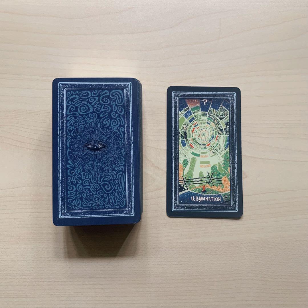 Prisma Visions Tarot Cards Deck (Category: Raw Singles) located in Las Pinas. Submitted by saebisells (Listing ID 1151676848, Image 2). Description: × imitation of the popular Prisma Vision tarot cards × card size: 4 inches x 2.5 inches × Joker Card: Illumination (meaning similar to The Fool) × RARE, bought this for the art ♡.