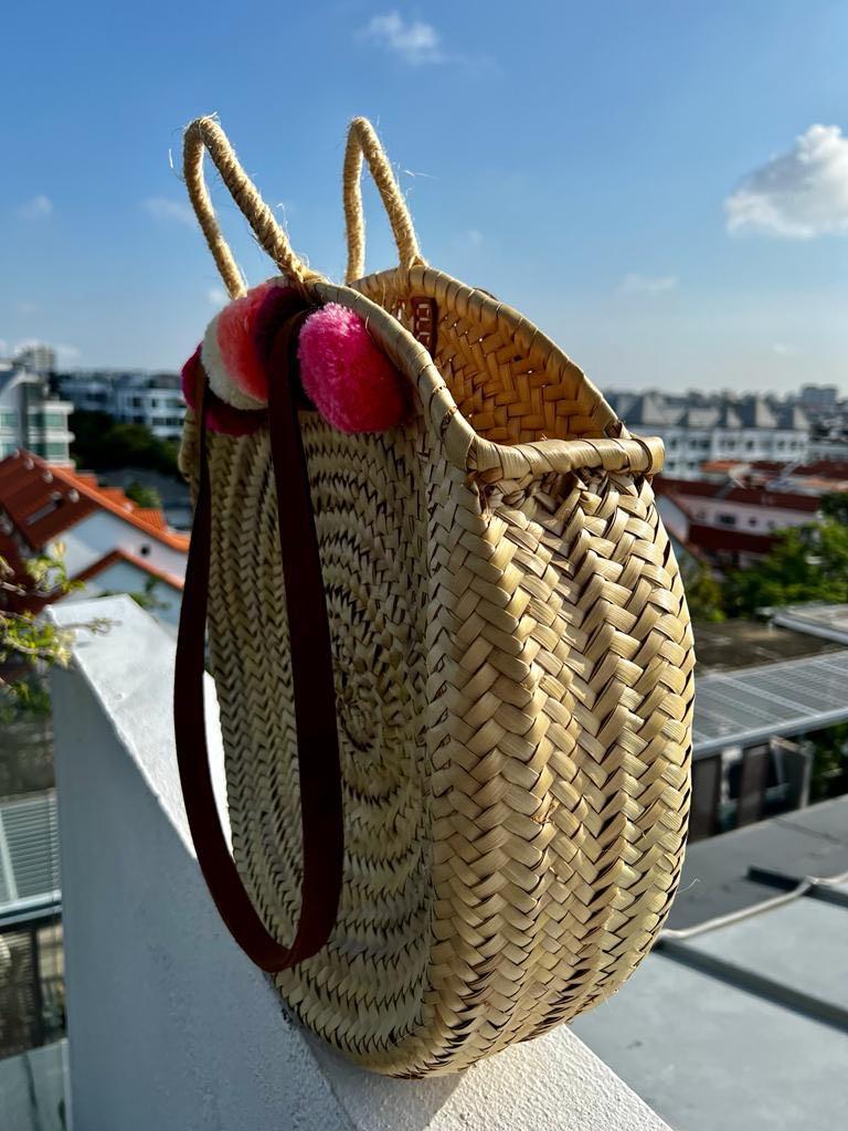 Wicker market bag sale