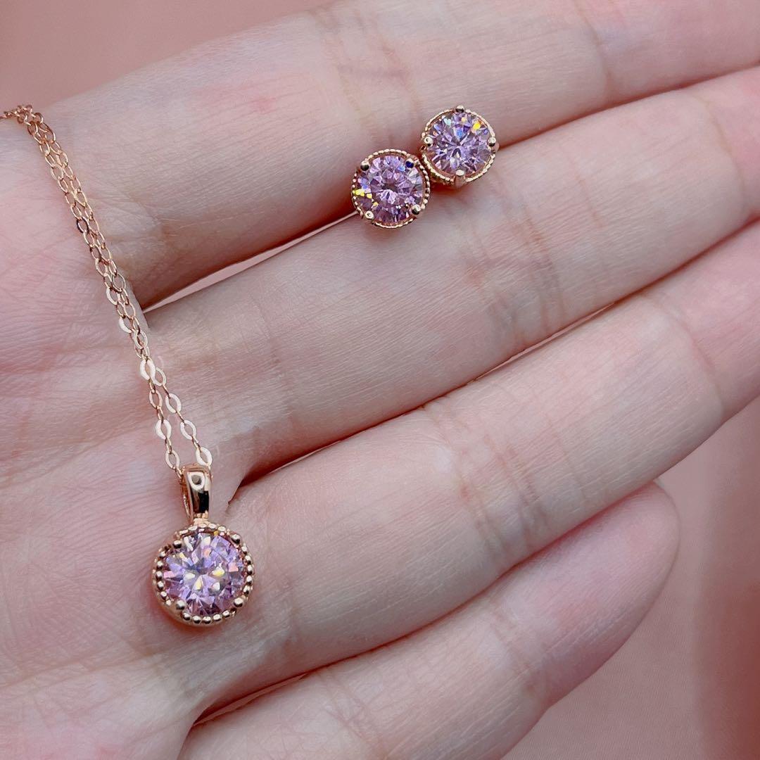 Pink moissanite hot sale earrings