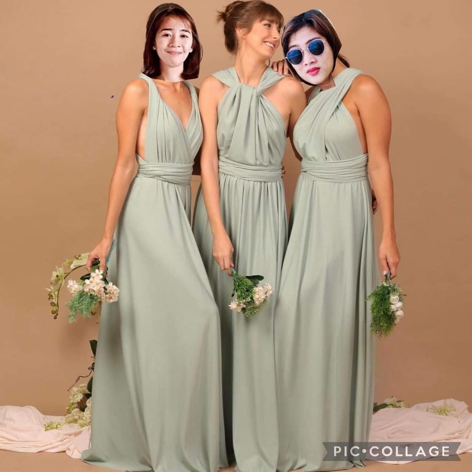 Sage Green infinity dress, Women's Fashion, Dresses & Sets, Evening