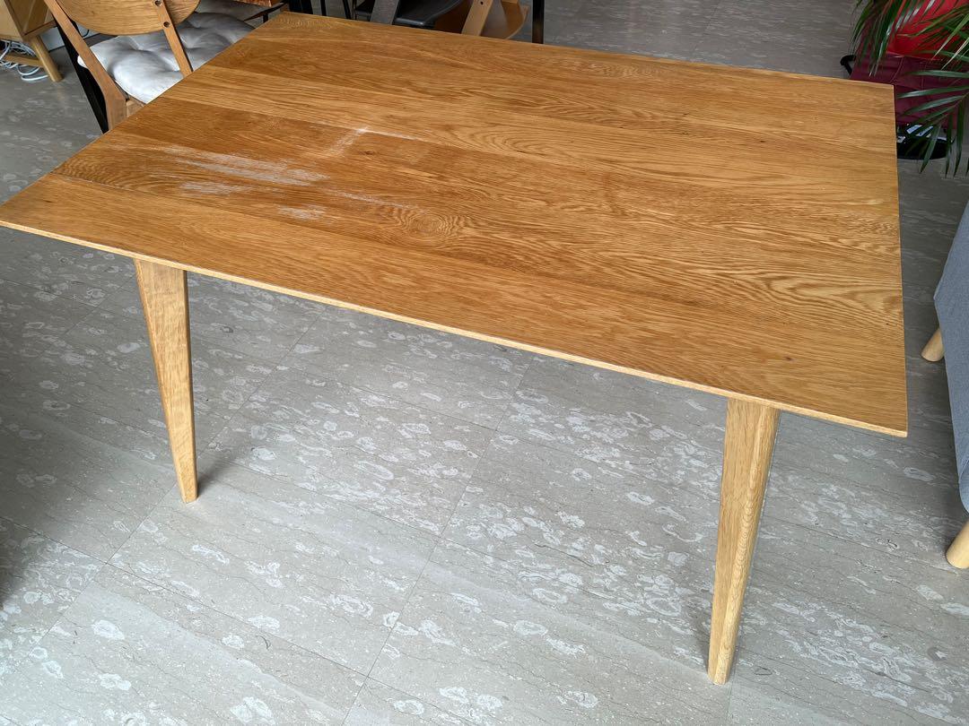 Scandinavian Solid Oak Extendable Dining Table with Bench, Furniture ...