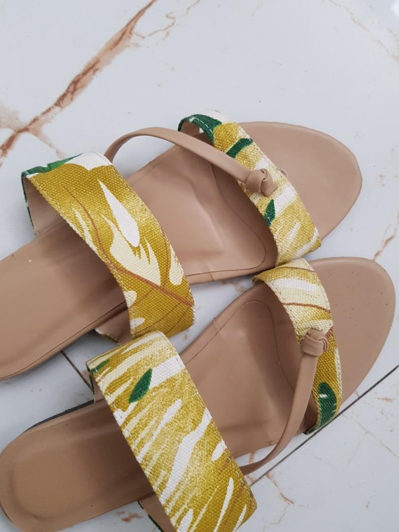 yellow floral flats