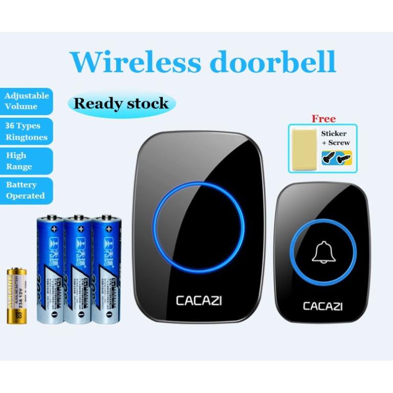 【SG Ready Stock】Wireless Doorbell Smart Home LED Remote Digital Door Bell Chime WiFi (J1791
