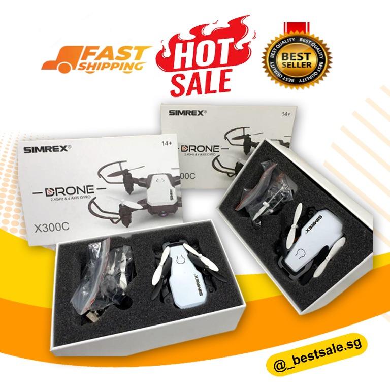 SIMREX X300C Mini Drone RC Quadcopter Foldable Altitude Hold Headless RTF 360 Degree FPV Video WiFi 720P HD Camera 6 Axis Gyro 4CH 2.4Ghz Remote Control Super Easy Fly for Training White Photography D...
