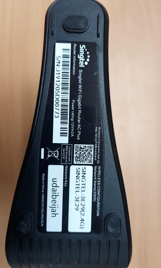 Sogetel Router Singtel Wifi Gigabit Router & Optical Network Router, Computers & Tech ...