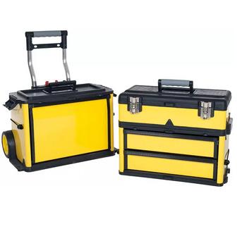 TM-Stalwart Stackable Rolling Repairman Tool Box Chest Organizer with  Telescopic Comfort Grip Handle with Wheels Mobile Upright Rigid Tool Chest  with Wheels and Drawers, Furniture & Home Living, Home Improvement &  Organisation