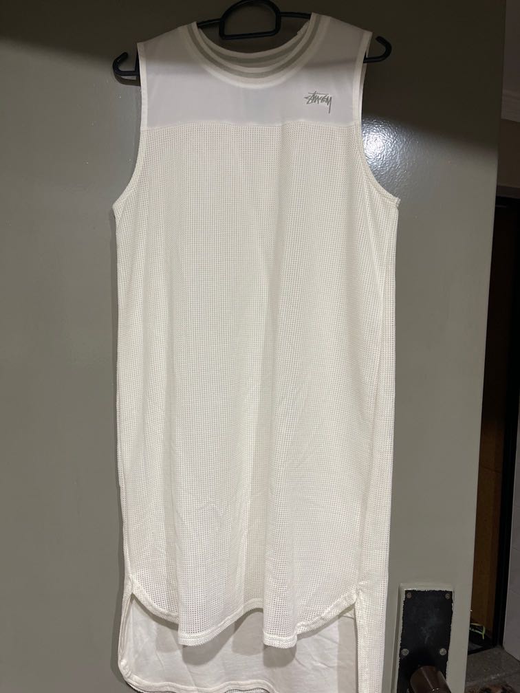 Stussy knitted jersey-style dress white, Women's Fashion, Dresses & Sets,  Dresses on Carousell