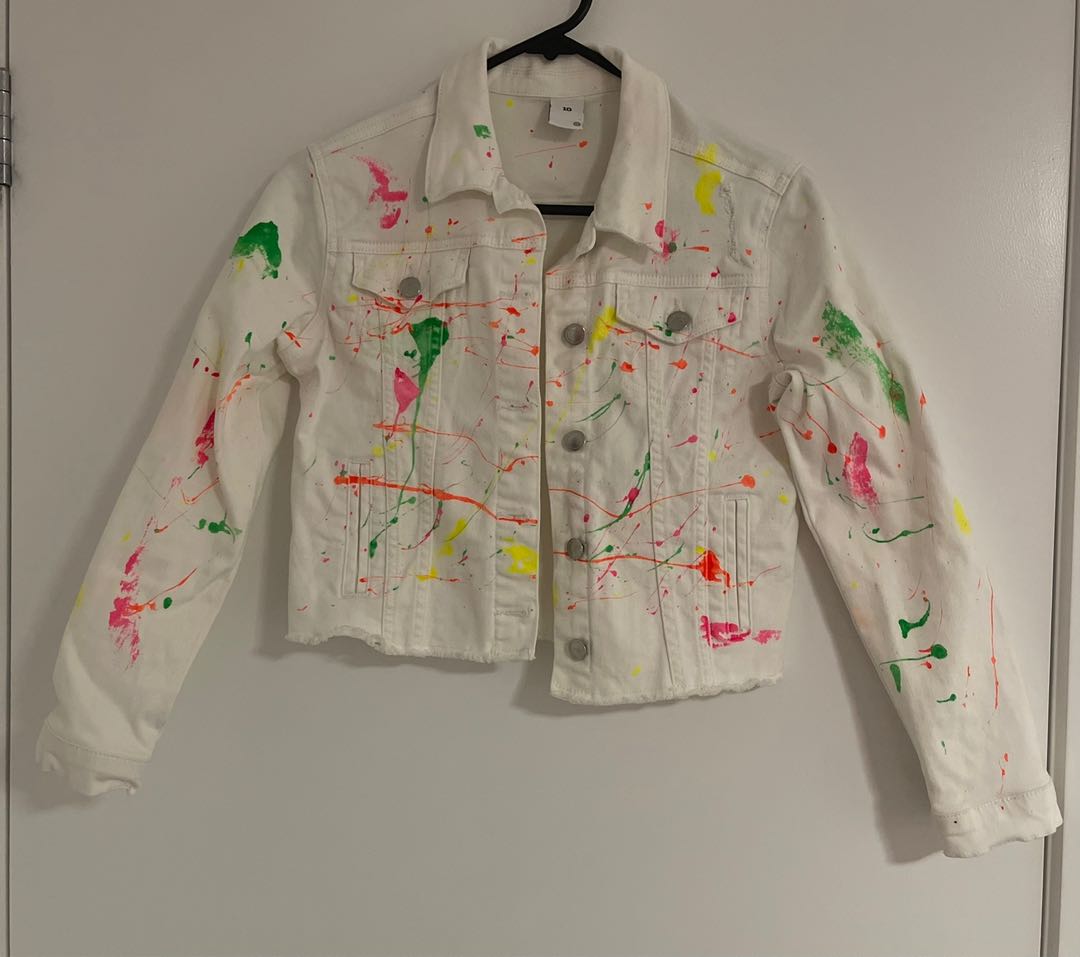 Target paint splatter denim jacket 