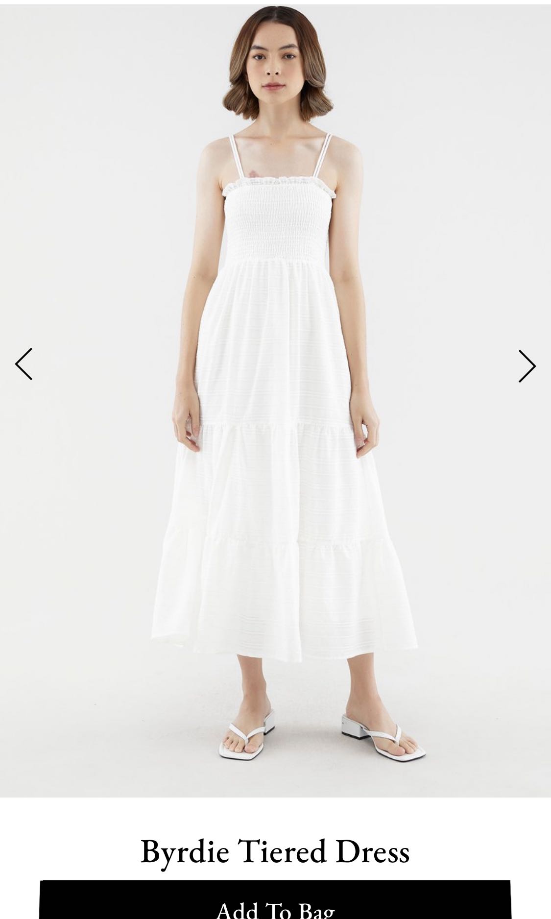TEM Byrdie white tiered maxi dress 