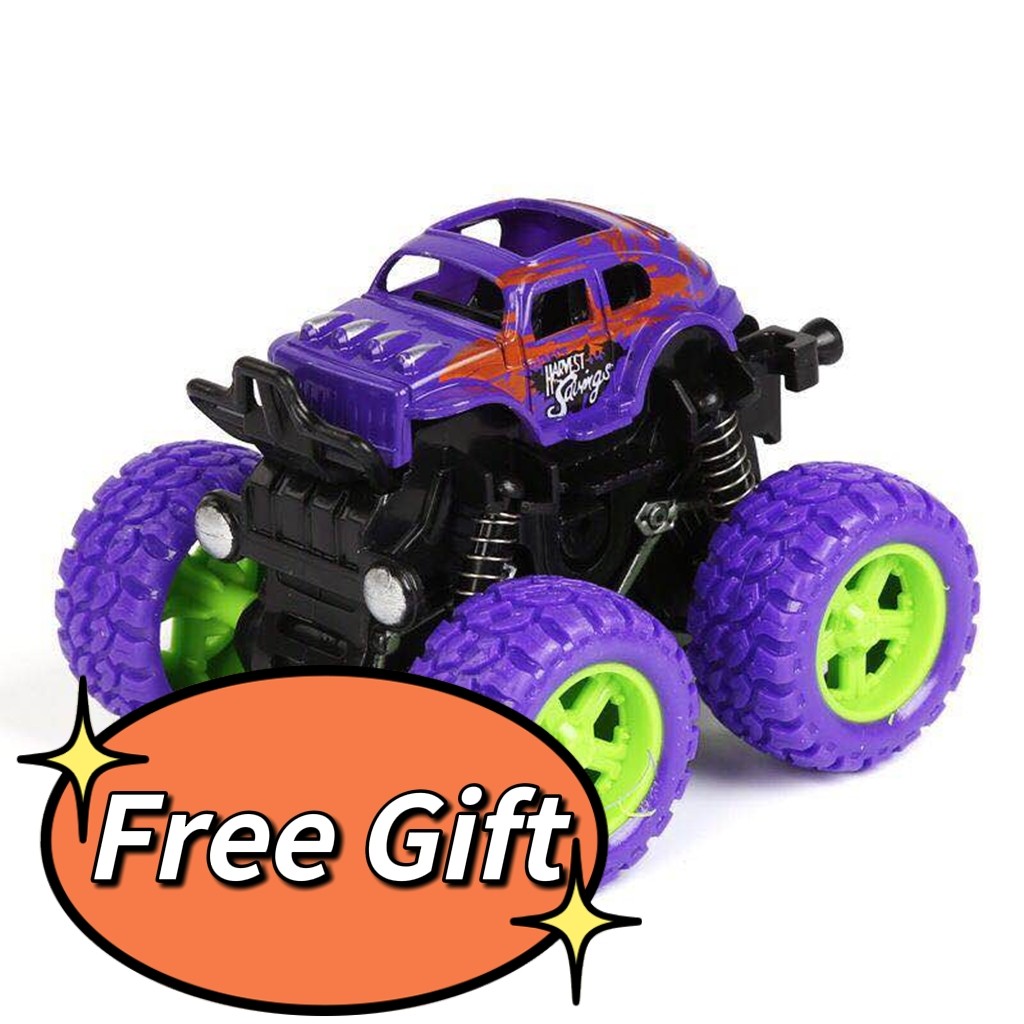 Kid monster truck toys car baby anti shock 360 flipping vehicles