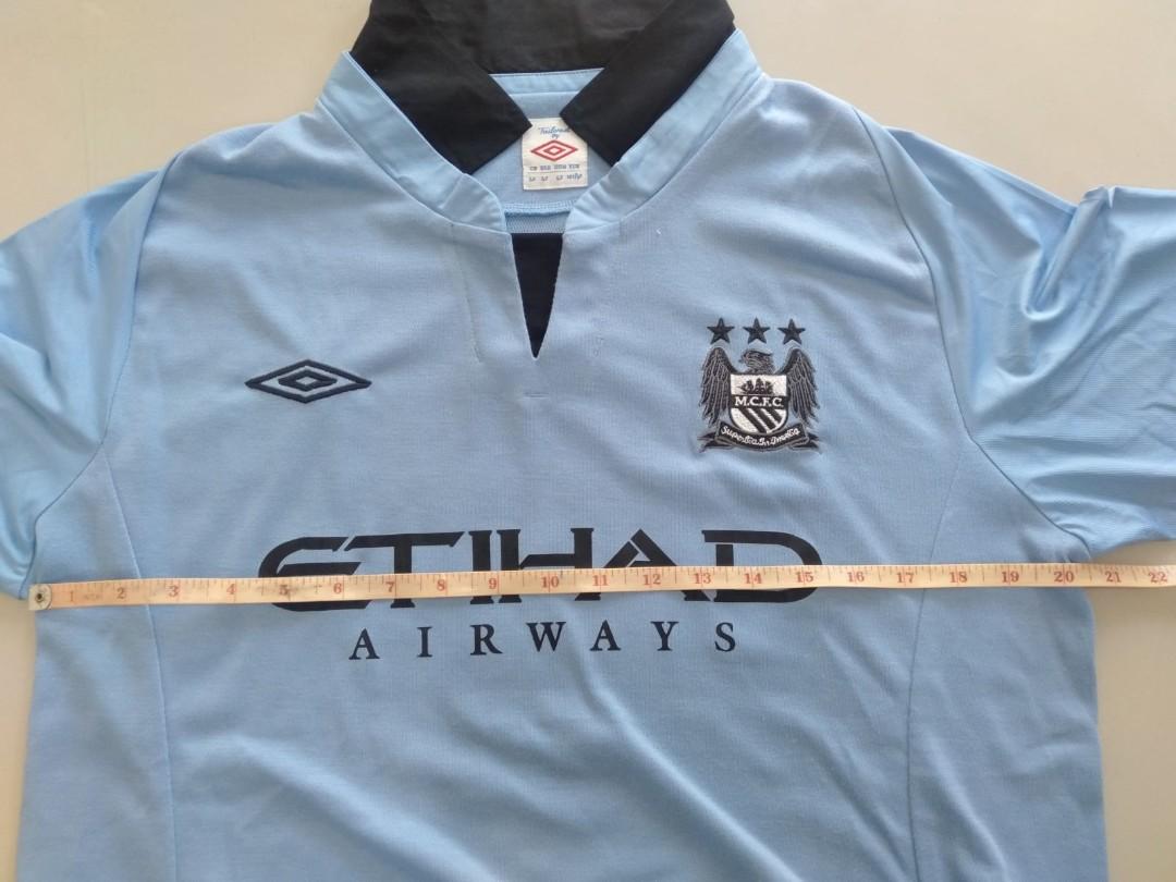 Ancien Maillot Umbro Manchester City Taille L Shirt Sky Blues
