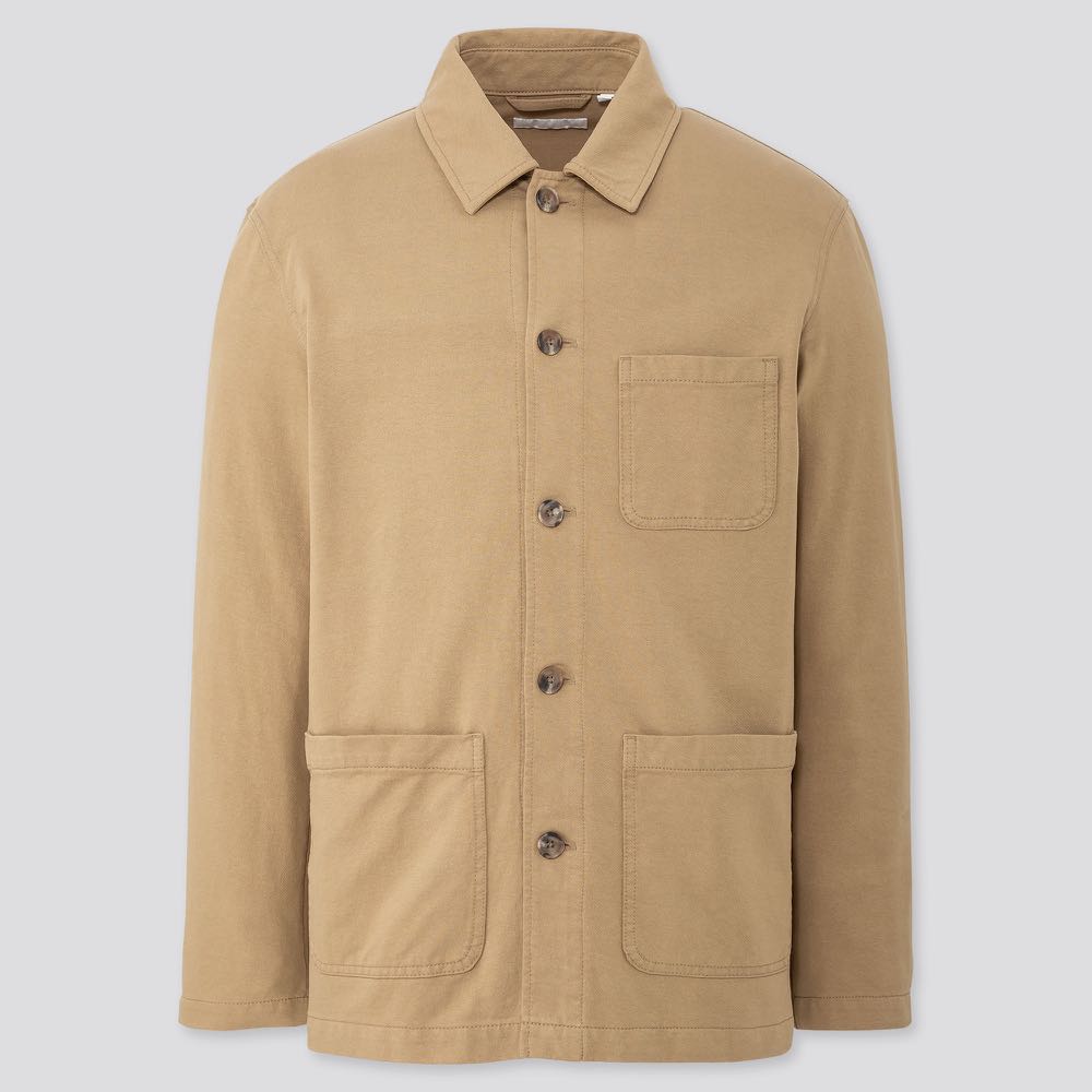 Uniqlo Men washed jersey work jacket (L), Women's Fashion, Coats ...