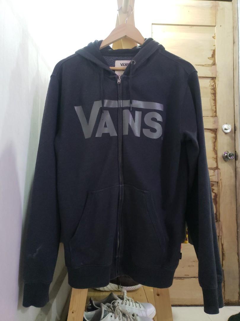Grey vans zip up hoodie sales