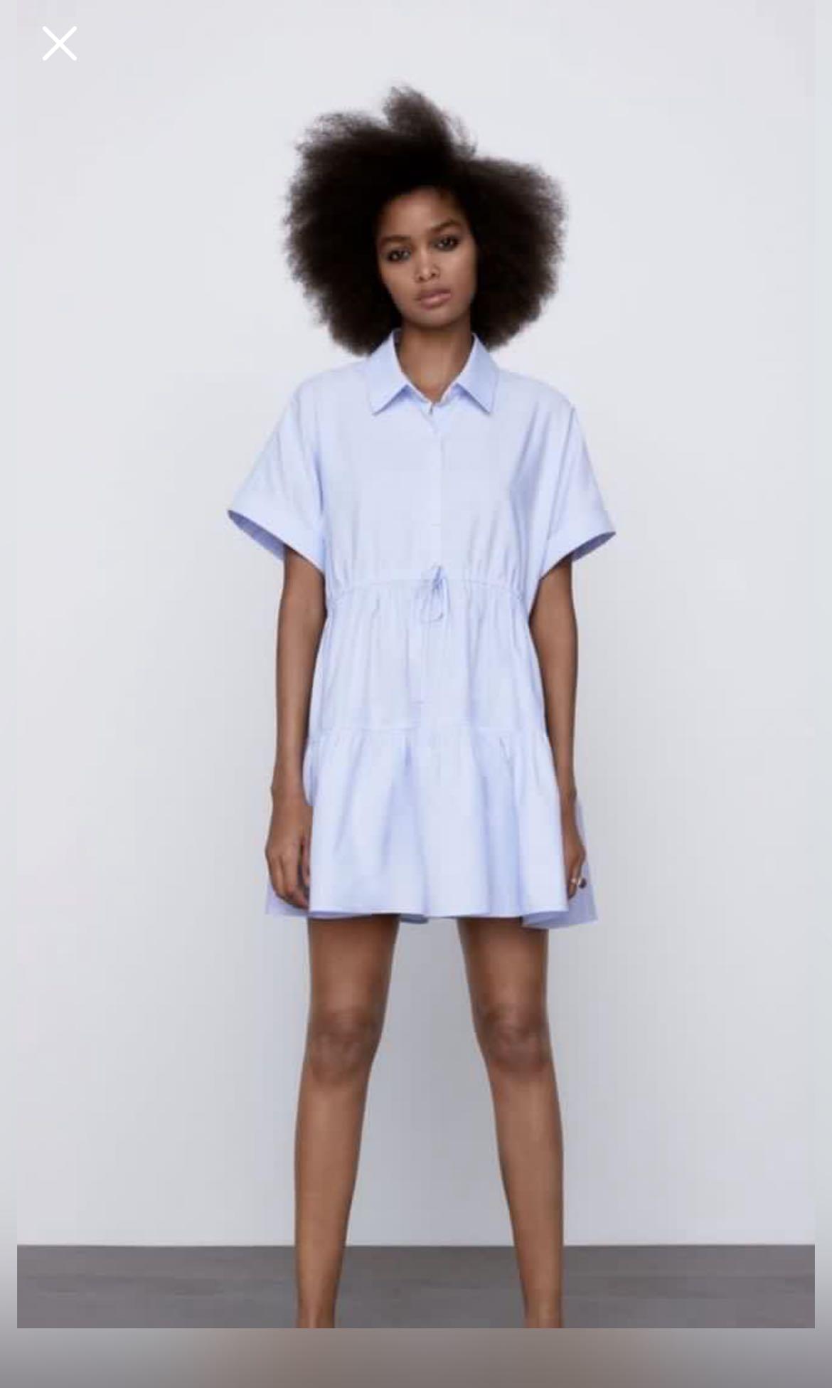 short oxford dress Polo Ralph Lauren Girls Blue Oxford Short Sleeve Pin tucked Shirt Dress Sz  16