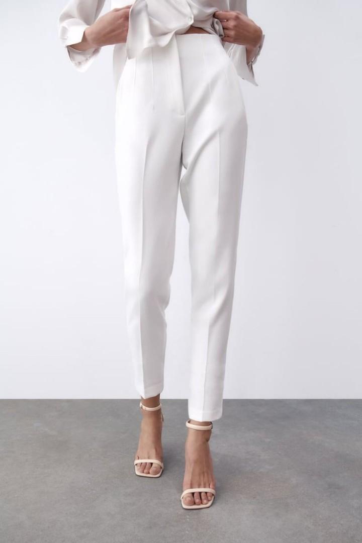 Zara highwaist darted pants, Fesyen 