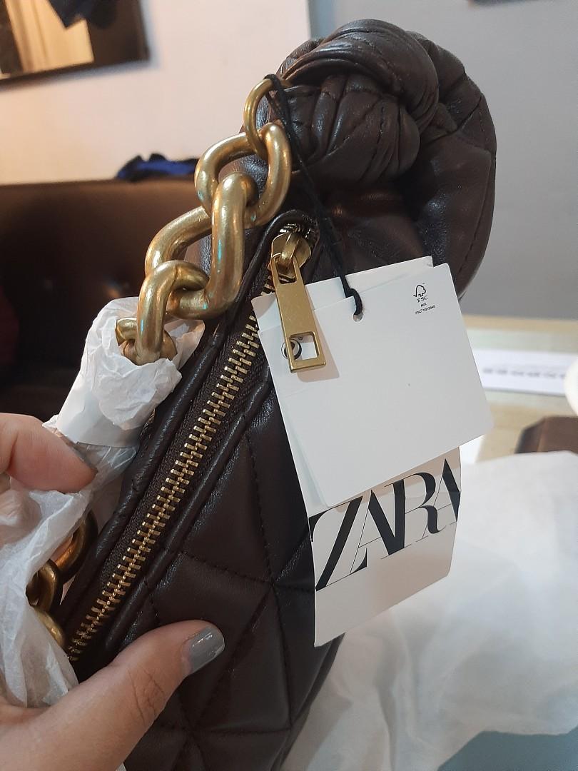 Zara Quilted Bag Choco Brown, Women's Fashion, Bags & Wallets, Shoulder