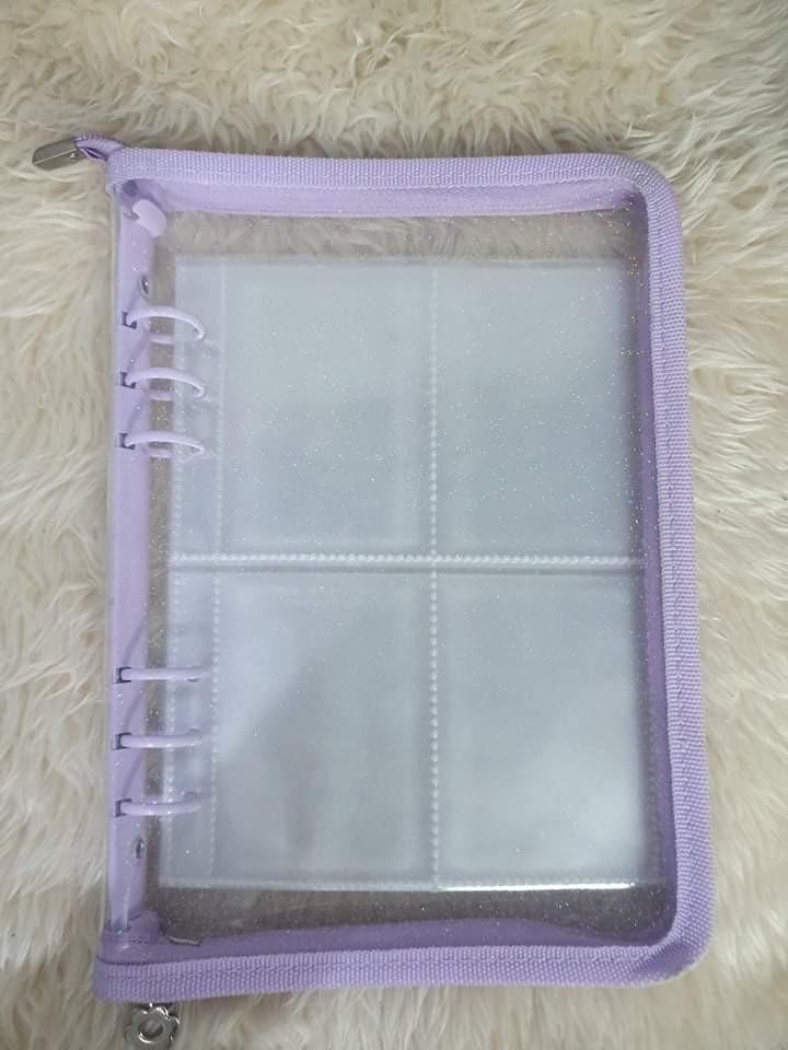 a5 zipper binder purple with 5 binder sleeves, Hobbies & Toys