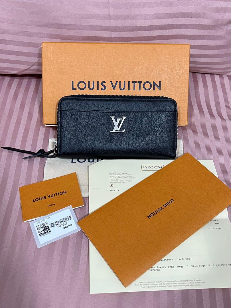 LOUIS VUITTON Louis Vuitton Portefeuille Lock Me Long Wallet Zippy Leather  Black UB3168 Ladies