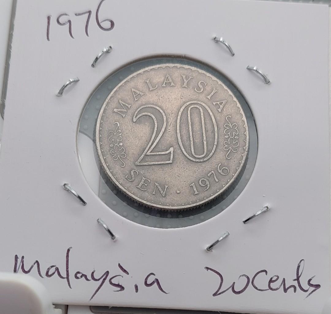 1976)Malaysia 20 cents/Circulation coins /(1976)馬來西亞20仙/流通幣, 興趣及遊戲,  收藏品及紀念品, 錢幣- Carousell