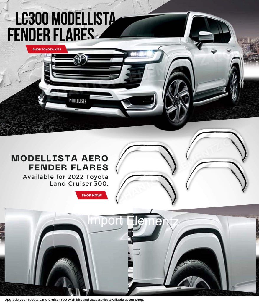 2022 Toyota Landcruiser LC300 Modellista Fender Flare kit, Car Parts