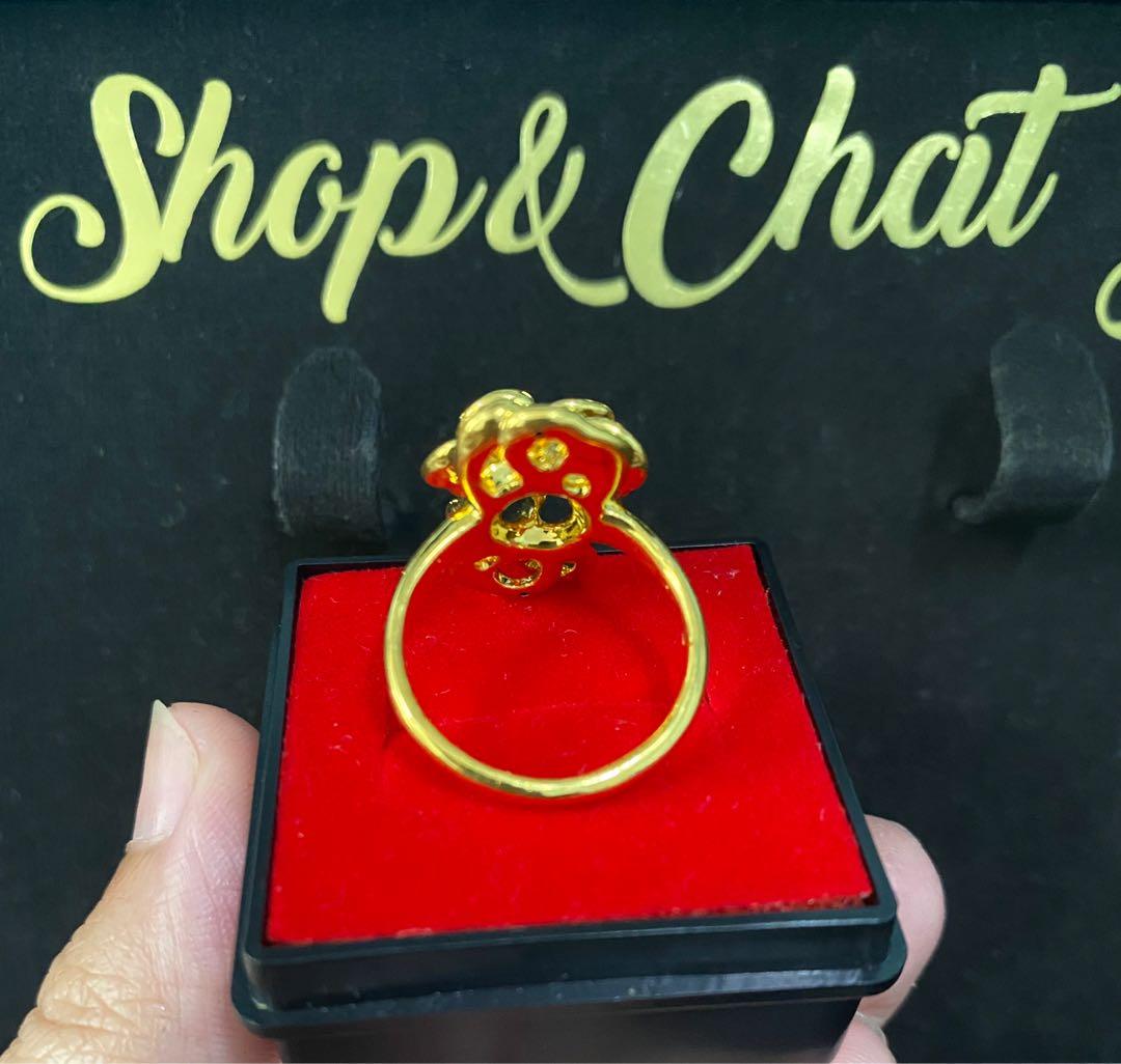 24k Chinese Gold Flower Ring 6.5, Women's Fashion, Jewelry & Organizers ...
