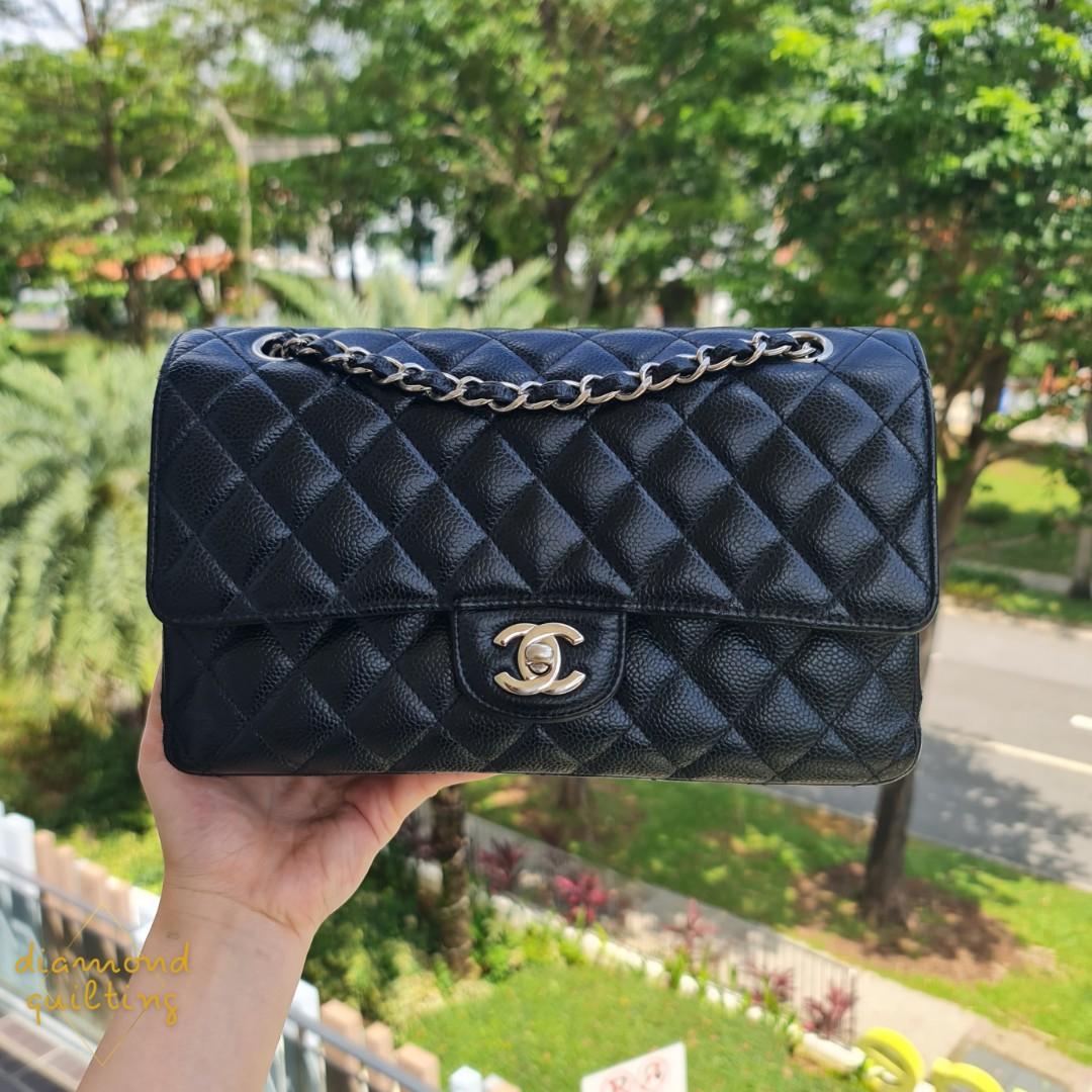 AUTHENTIC CHANEL CLASSIC FLAP CLUTCH IN QUILTED PINK CAVIAR WITH SILVER  HARDWARE, Luxury, Bags & Wallets on Carousell