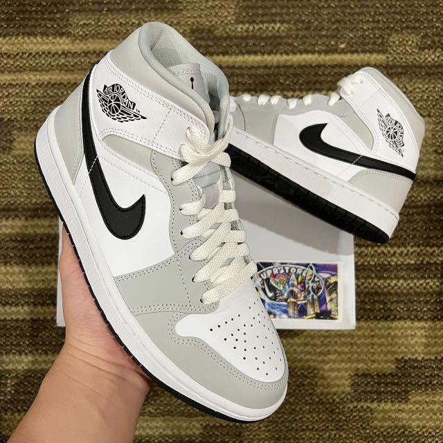 Jordan 1 mid 2025 light smoke grey dames